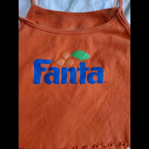 Coca Cola Fanta Orange Tank Crop Top Ladies Small - Picture 2 of 3